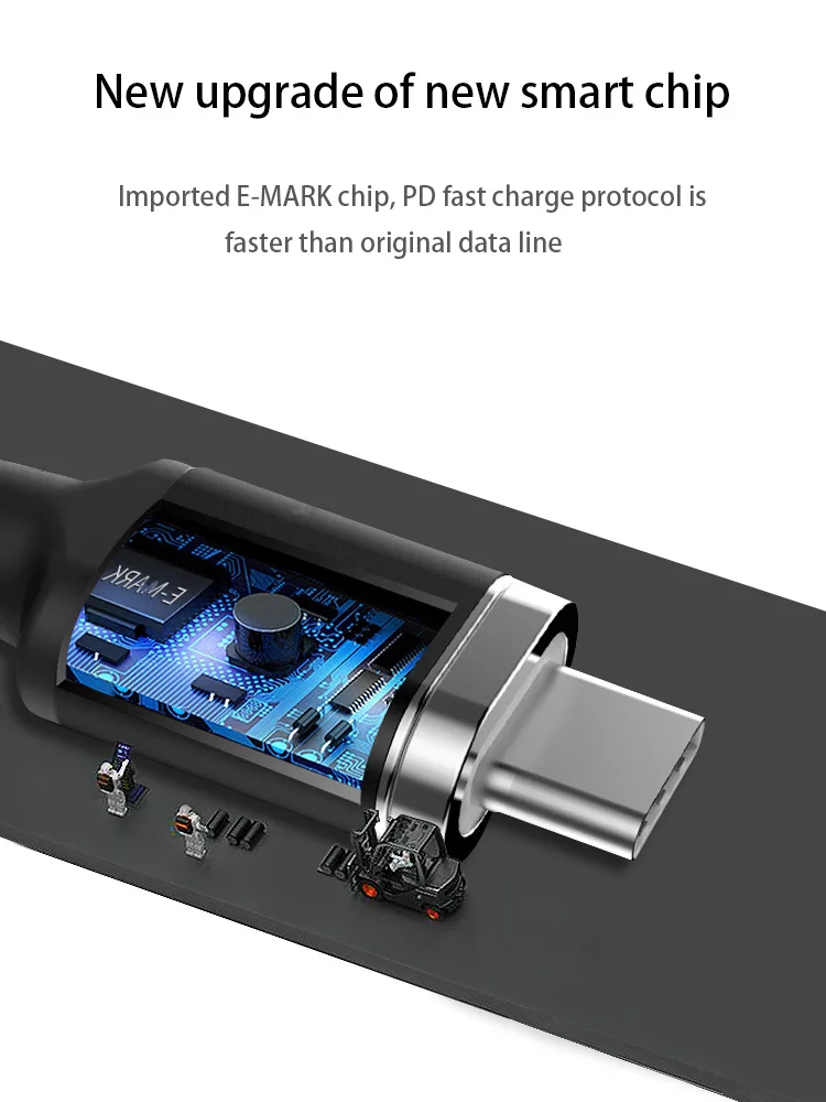 Магнитный кабель usb type C PD 100 Вт 5А, супер быстрый кабель для зарядки и передачи данных 1,8 м для MacBook Pro магнитная зарядка повербанк samsung Galaxy S10 S9 huawei P30 USB-C магнитный кабель