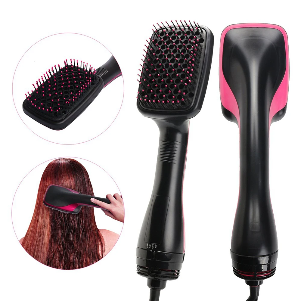 Portable Hair Dryer With Brush Hot Air Brush Electric Blow Dryer Comb Hair Straightener Comb Curling Brush Tangle Hair Comb