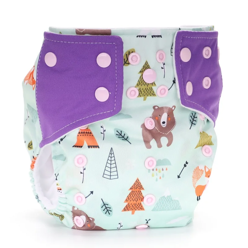 [CHOOEC] 2020 New One Size Baby Washable Reusable Pocket Cloth Diapers Double Breasted Digital Integrated Flower Pattern pant | Мать и