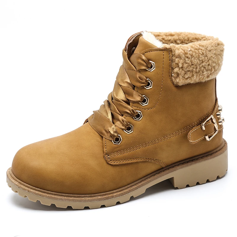 

Fashion Winter Boots Women Plush Casual Cotton Shoes Warm Leather Ankle Bootie Girl Waterproof Outdoor Shoes for Snow Day NEW