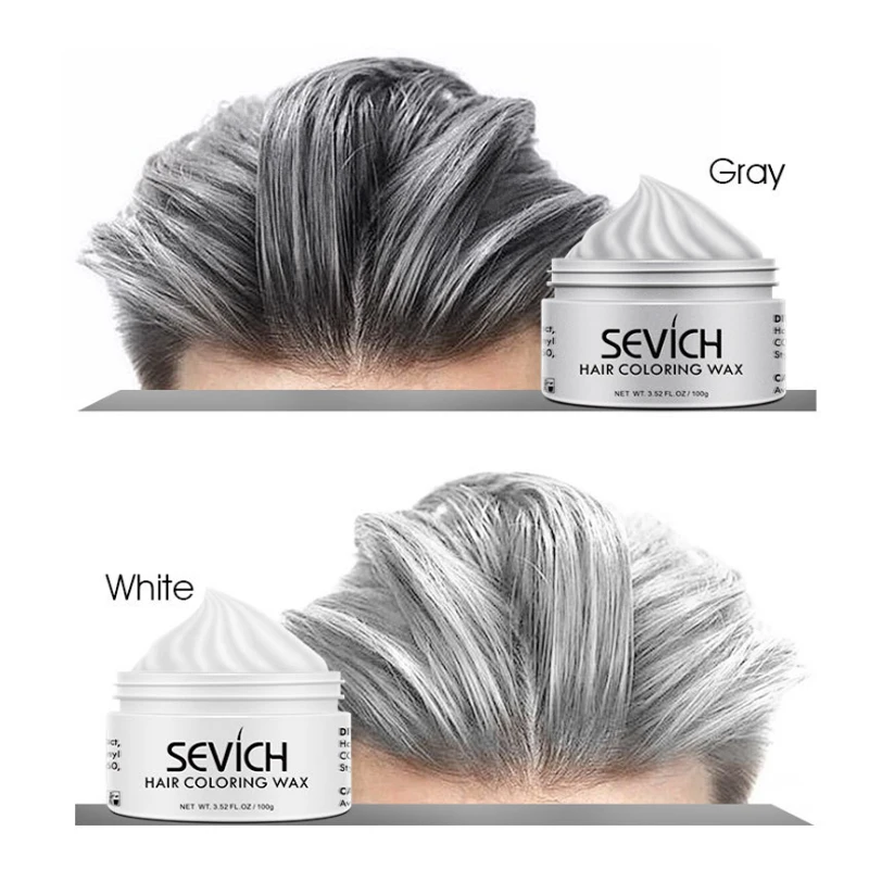 

Color Hair Wax Styling Pomade Silver Grandma Grey Disposable Natural Hair Strong Gel Cream Hair Dye for Women Men 100g