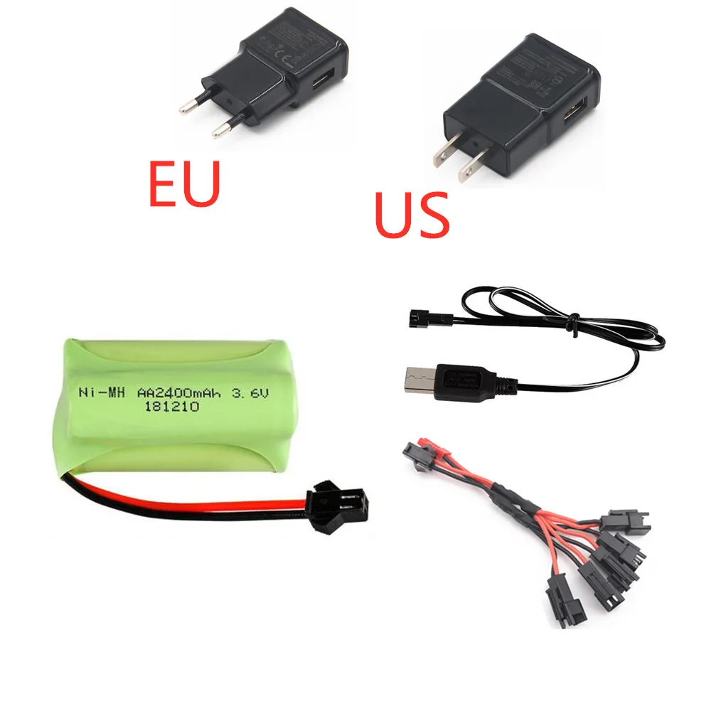 Ni mh 3 6 В 2400 мАч аккумулятор + USB зарядное устройство для Rc игрушек автомобиля танка