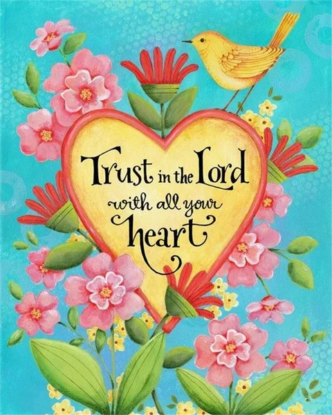 

Vintage Quote Inspirational Trust in the Lord with All Your Heart Metal Tin Sign 8x12 Inch Retro Home Kitchen Cafe Bar