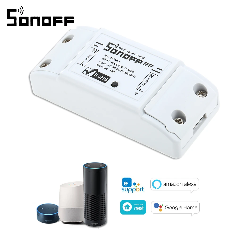 Смарт переключатель Sonoff RF WiFi 433 МГц пульт дистанционного управления DIY