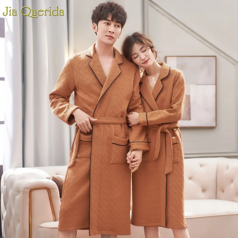 Цвет хаки большие размеры одинаковое Белье для сна халат с длинным рукавом и