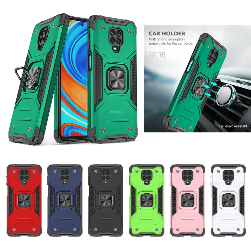 

For Xiaomi Redmi 8 8A 9 9A 9C Note 8 9 10 Pro Max 9S 9T 10S Magnetic Armor Holder right Case For Mi Note10 10T Lite 11 11i 11X