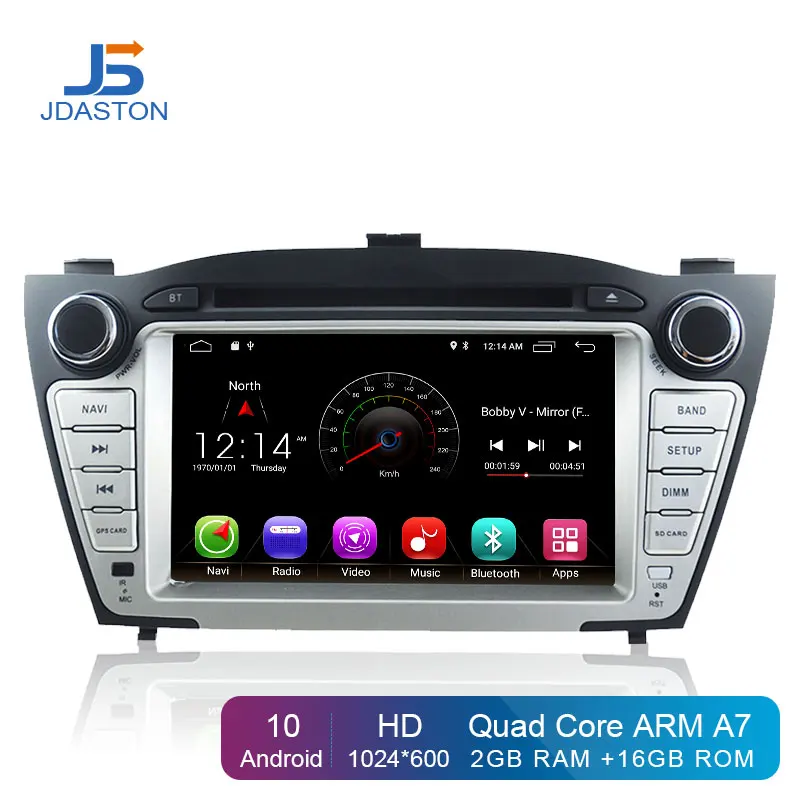 JDASTON Android 10 автомобильный dvd-плеер для hyundai IX35 TUCSON 2009-2013 Мультимедиа gps навигация 2 Din автомагнитола аудио стерео wifi