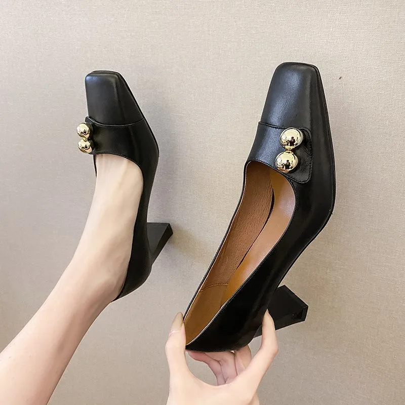 

Square Toe 2021 Beige High Heels Slimming Shoes Basketball Platform Slip On Sexy Pump Chunky Sandals Footwear Lace-Up Classic St