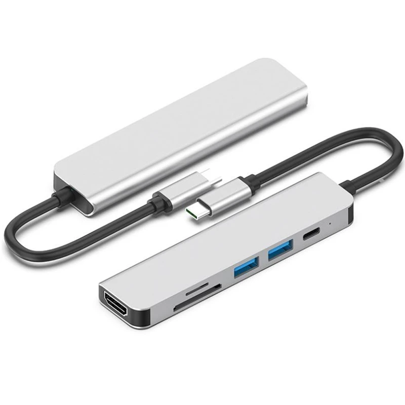 

USB 3.1 Type-C to HDMI Hub 4K Thunderbolt 3 USB C Hub with TF SD Reader Slot PD for Pro for Huawei Matebook
