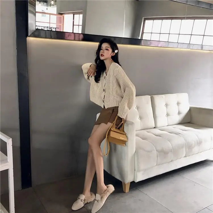Женский Осенний модный свитер с V-образным вырезом новинка 2020 женский кардиган