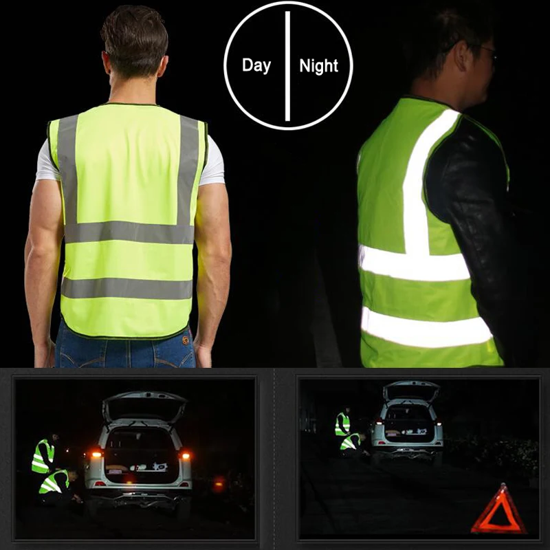 

Motorcycle Reflective Warning Vest Working Clothes High Visibility Day Night Protective Vest For Running Cycling Traffic Safety