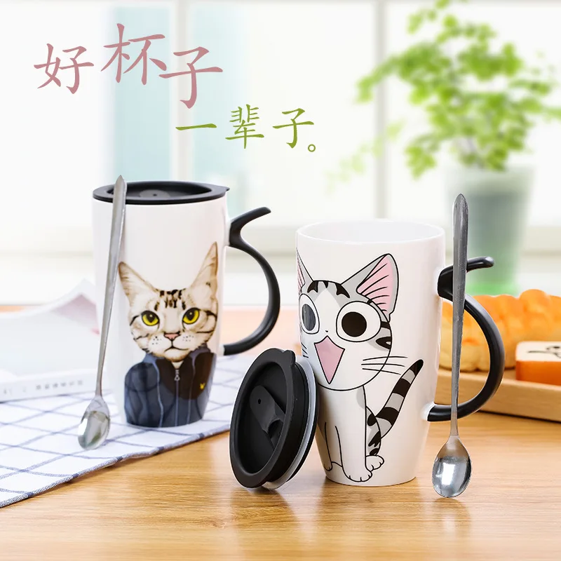 Стакан для путешествий кофейная чашка молока кружка собака кошка милые кружки