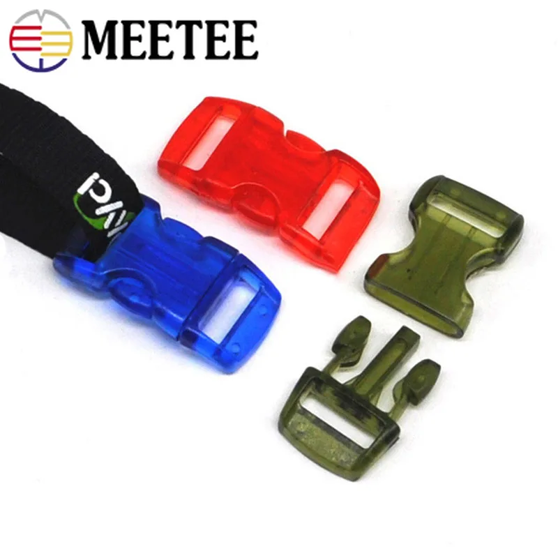 Meetee 50 шт 10 мм пластиковая прозрачная Цвет пряжки DIY регулировки сумка с пряжкой