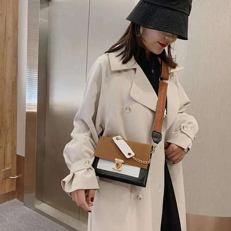 

Contrast Color Leather Crossbody Bags For Women 2021 Travel Handbag Fashion Simple Shoulder Bag Ladies Travel Cross Body Bags