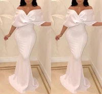 sexy white dubai off the shoulder evening dresses mermaid cape sleeve floor length formal occasion prom party gowns vestidos