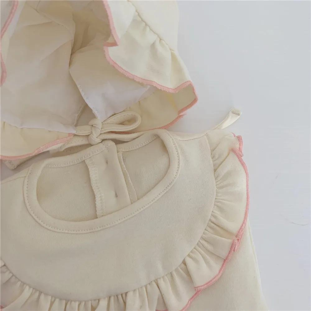 Комбинезоны принцессы для новорожденных девочек в Корейском стиле кепка со