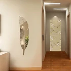 DIY перо шлейф 3D Зеркальная Наклейка на стену для гостиной искусство домашний декор виниловая наклейка акриловая Наклейка Настенная Наклейка Декор стен обои