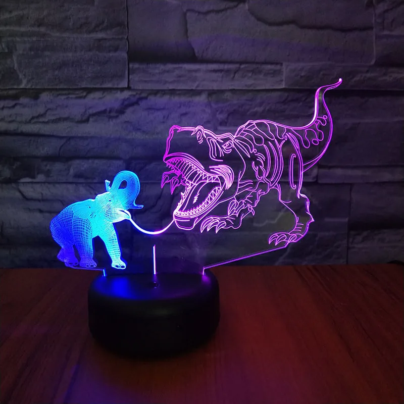 

Dinosaur Elephant LED 3D Night Lights USB Charge Touch Desk Table Lamp Atmosphere Decor Lamp Baby Sleep Lighting Children Gift