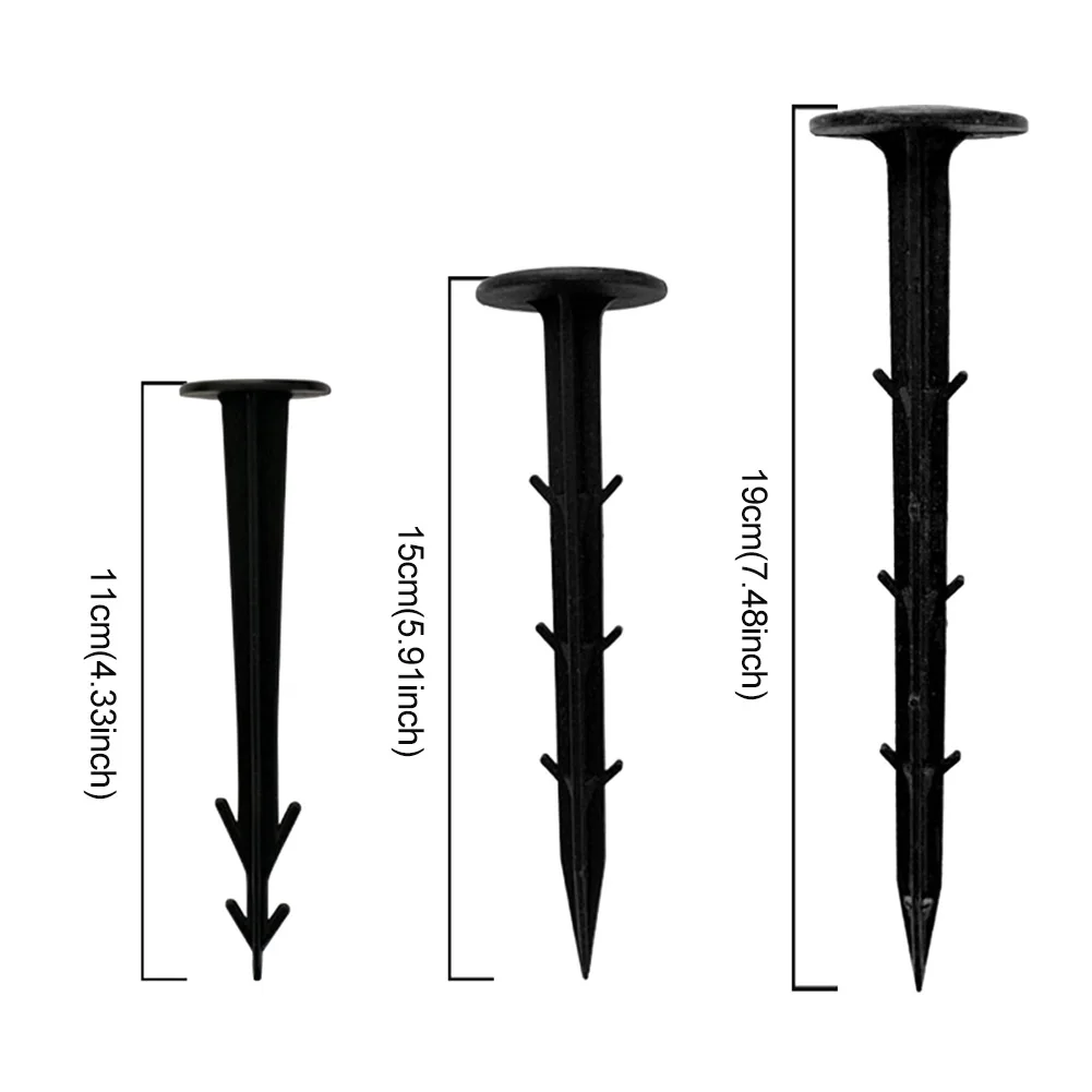 

50pcs Ground Nail Film Fixed Garden Pegs PP Outdoor Mulch Shading Black Reusable