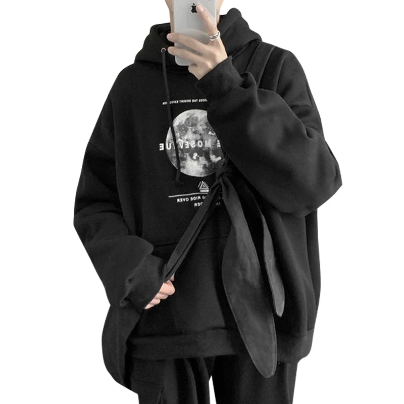 

2021 Autumn Men Anime Hoodie Male Woman Fashion Casual Loose Cartoon Sweatshirts Hip Hop Streetwear Pullover