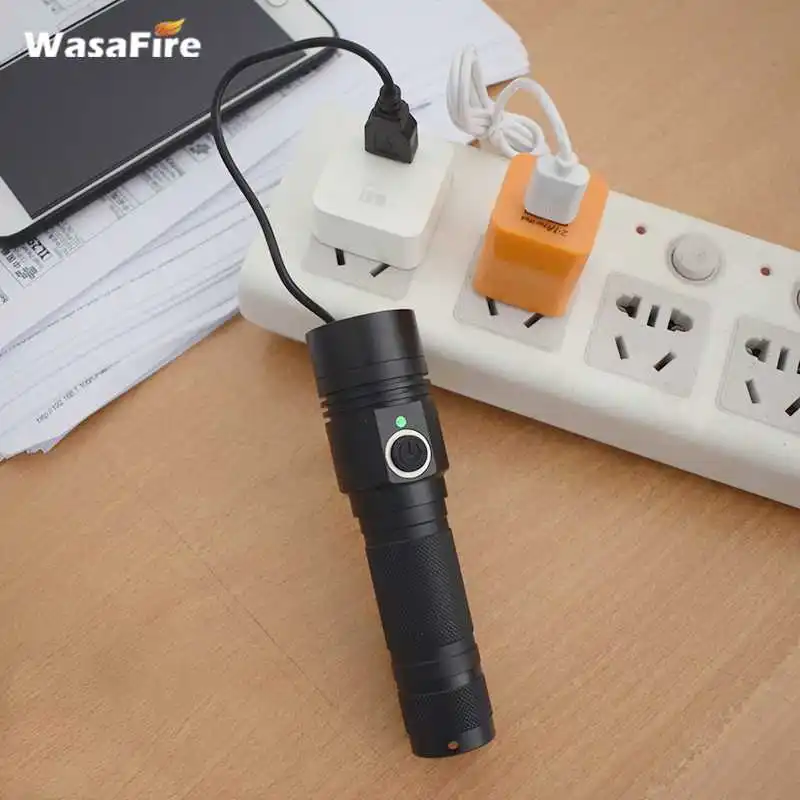 Тактический USB фонарик XML T6 светодиодный 18650 для охоты фонари аккумуляторные