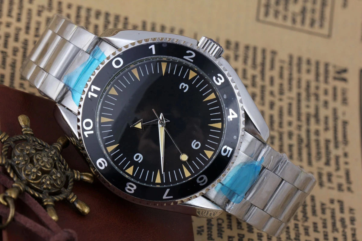 

New Men's Classic Automatic Self Wind Mechanical Stainless Steel Fabric Canvas Strap James Bond 007 Spectre Watch 44mm