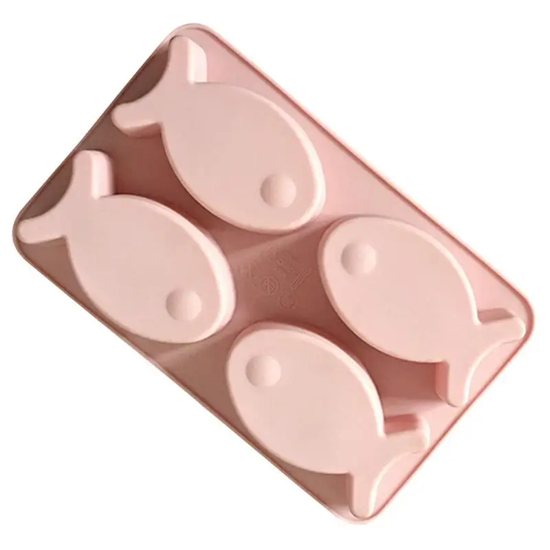 В форме рыбы силиконовый прессформы торта силикона 4 полости Fondant (сахарная)