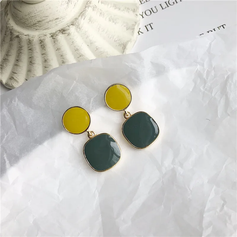 Женские серьги гвоздики с эмалью в стиле ретро|Серьги-гвоздики| |