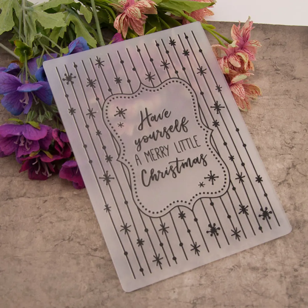 

1PC Plastic Merry Christmas Snowflake String Pattern Embossing Folder DIY Template Embossing Crafts Paper Scrapbooking Decor
