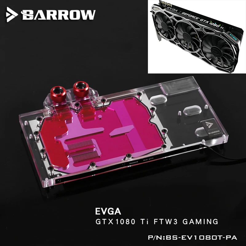 

Блок видеокарты BARROW с полным покрытием для EVGA GTX1080Ti FTW3, игровой, с водяным охлаждением, GPU радиаторный блок LRC RGB светильник
