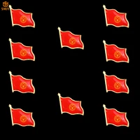 10pcs asian countries series national flag brooch kyrgyzstan banner mini custom metal enamel lapel pin badge patriot jewelry