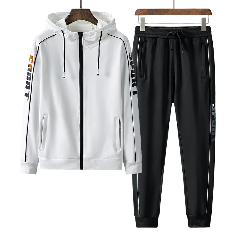 

Men‘s Hoodies 2 Piece Set Zipper Sportswear Pure Cotton Sweat Absorbent Warm Windproof Sports Jacket Hooded -40