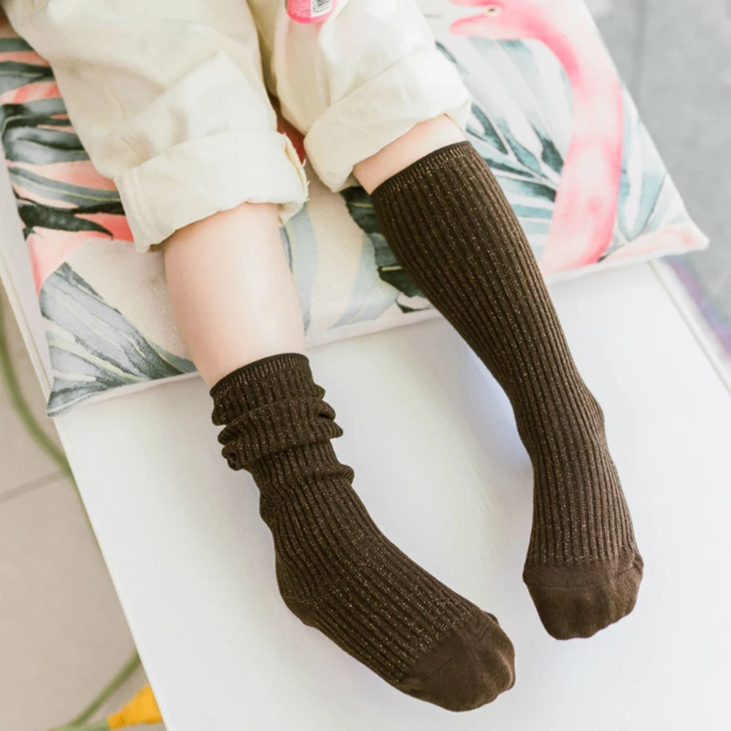 Детские носки для девочек гольфы яркие шелковые без косточек бесшовный носок с