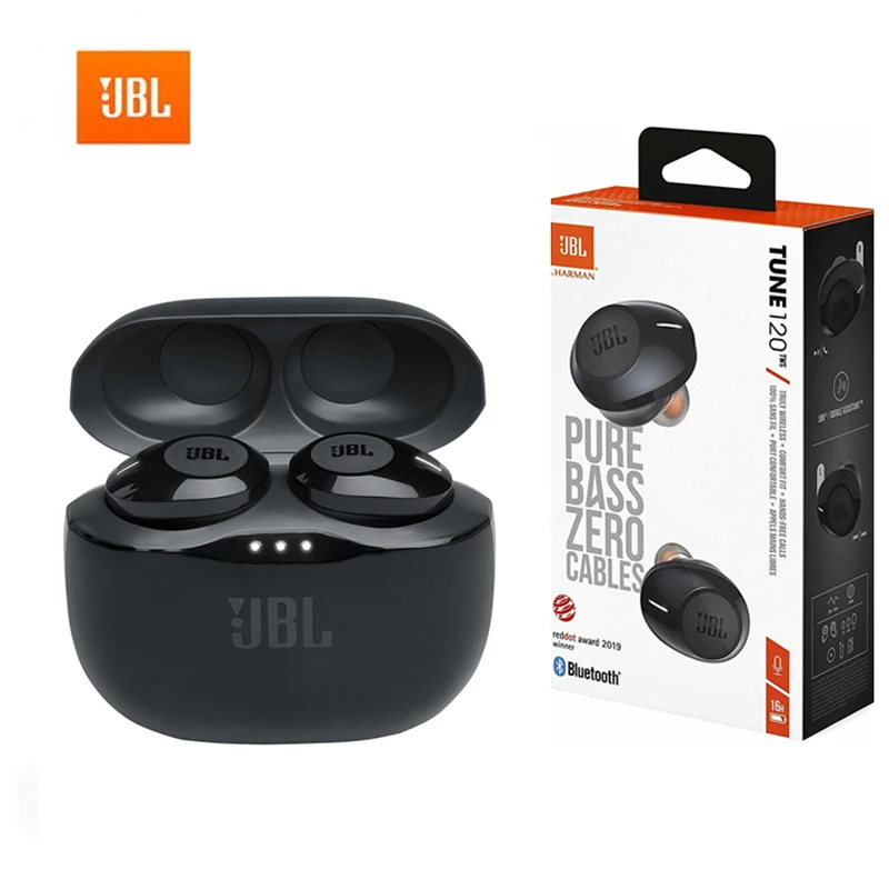 

Original JBL T120TWS True Wireless Bluetooth Earphones 120 TWS Stereo Earbuds Bass Sound Headphones Headset with Mic case