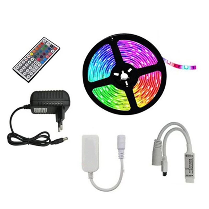 

10 м светодиодный светильник с RGB 5050 SMD гибкая лента лампа с RGB диодом DC12V Bluetooth адаптер управления-ЕС вилка
