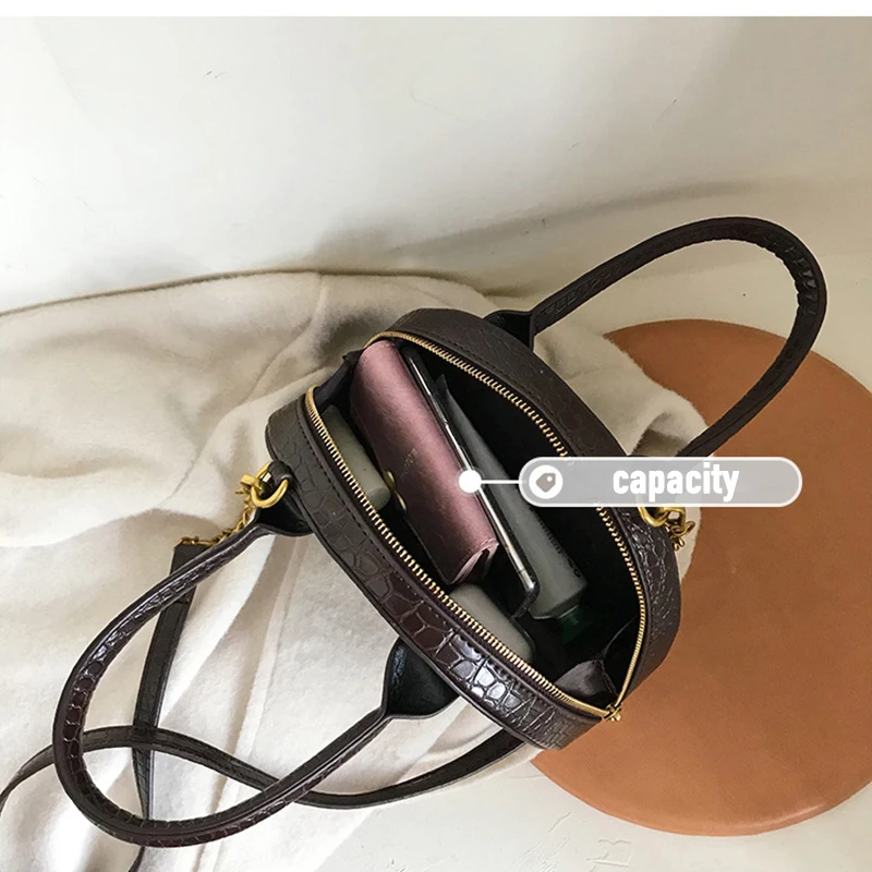 Женская сумка через плечо модная крокодиловая полукруглая Сумки из