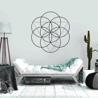 Sacred Geometry Seed of Life Alchemy Wall Decal Bedroom Line Circle Mandala Vinyl Art Wall Stickers Home Decor Living Room G962