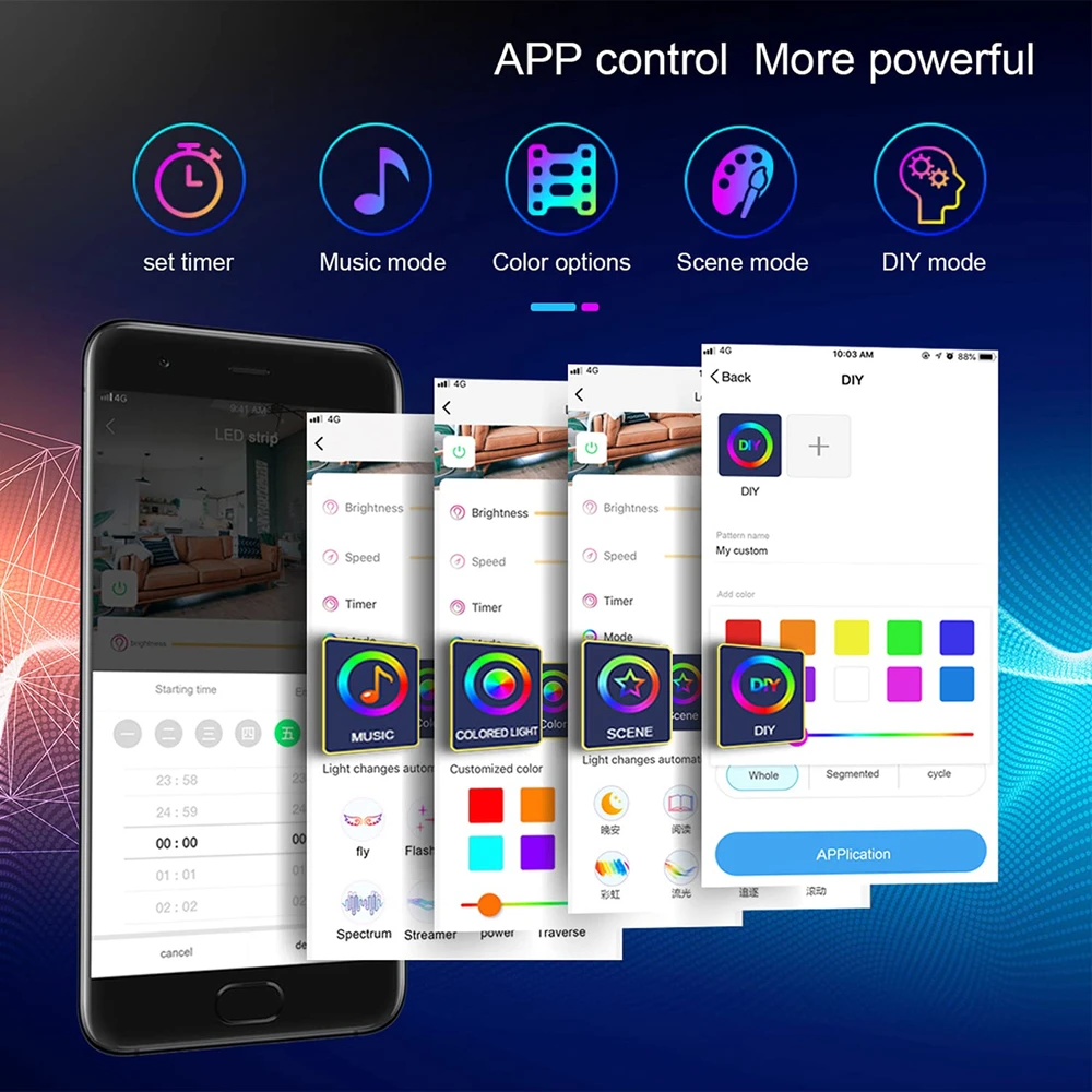 RGB светодиодный напольный светильник в современном стиле для гостиной