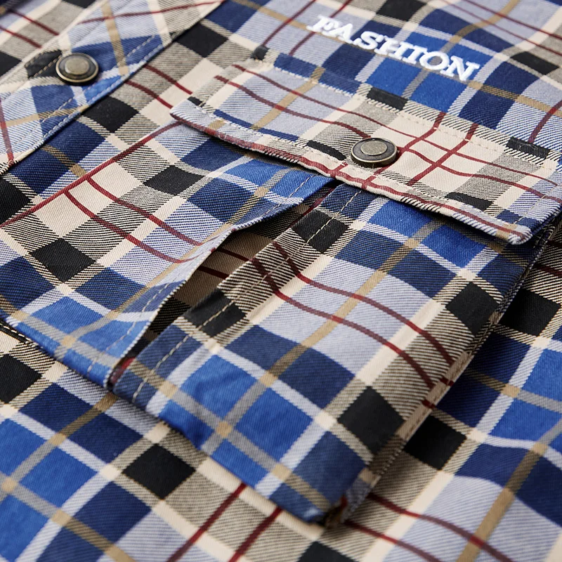 Фланелевая теплая клетчатая рубашка мужская осенне зимняя повседневная