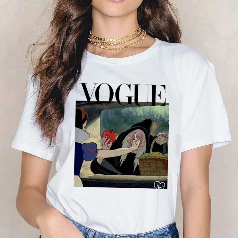 Женская футболка с круглым вырезом Vogue Spoof Princess повседневные студенческие Топы