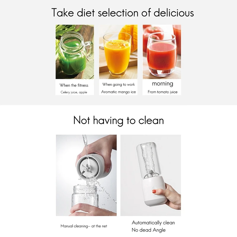 

Portable Blender Professional Juicer for Shakes and Smoothies with 16oz Detachable Cup and Lid USB Rechargeable Mixer Easy Clean