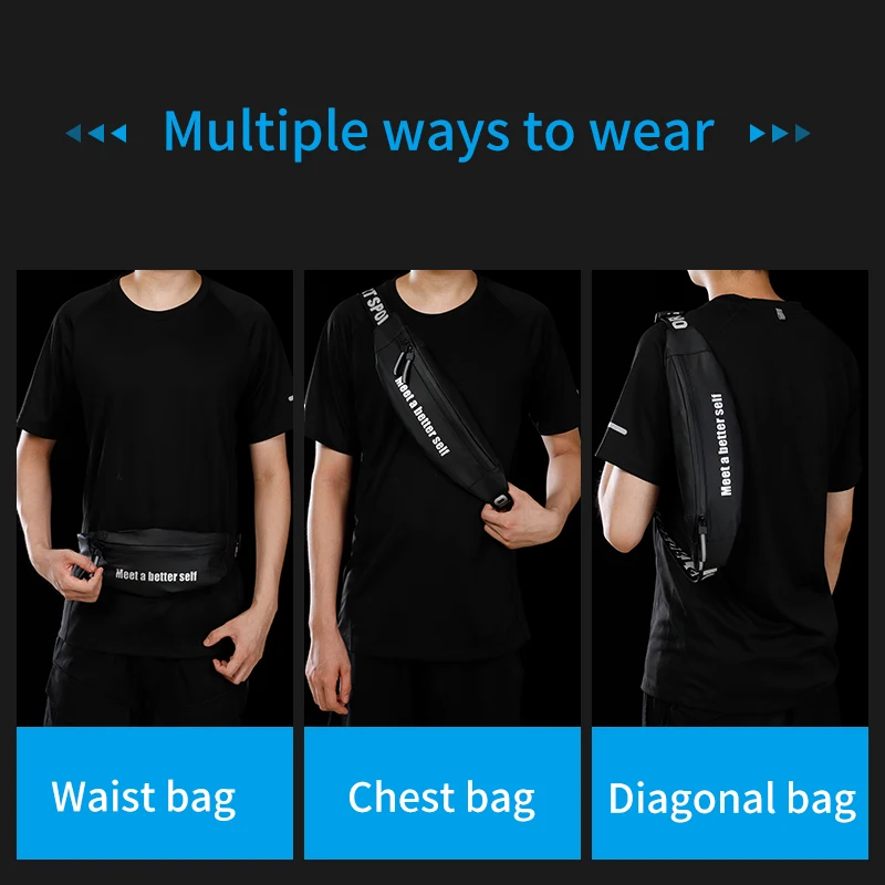 Waterproof Outdoor Sports Running Bag Belt Waist Pack Men Women Mobile Phone Bag Pouch Portable Large Capacity Wallet Waist Bags