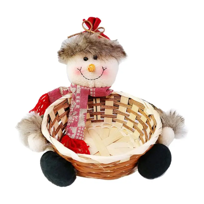 

Christmas Candy Storage Basket Santa Claus Snowman Elk Decoration Party Supplies 53CB