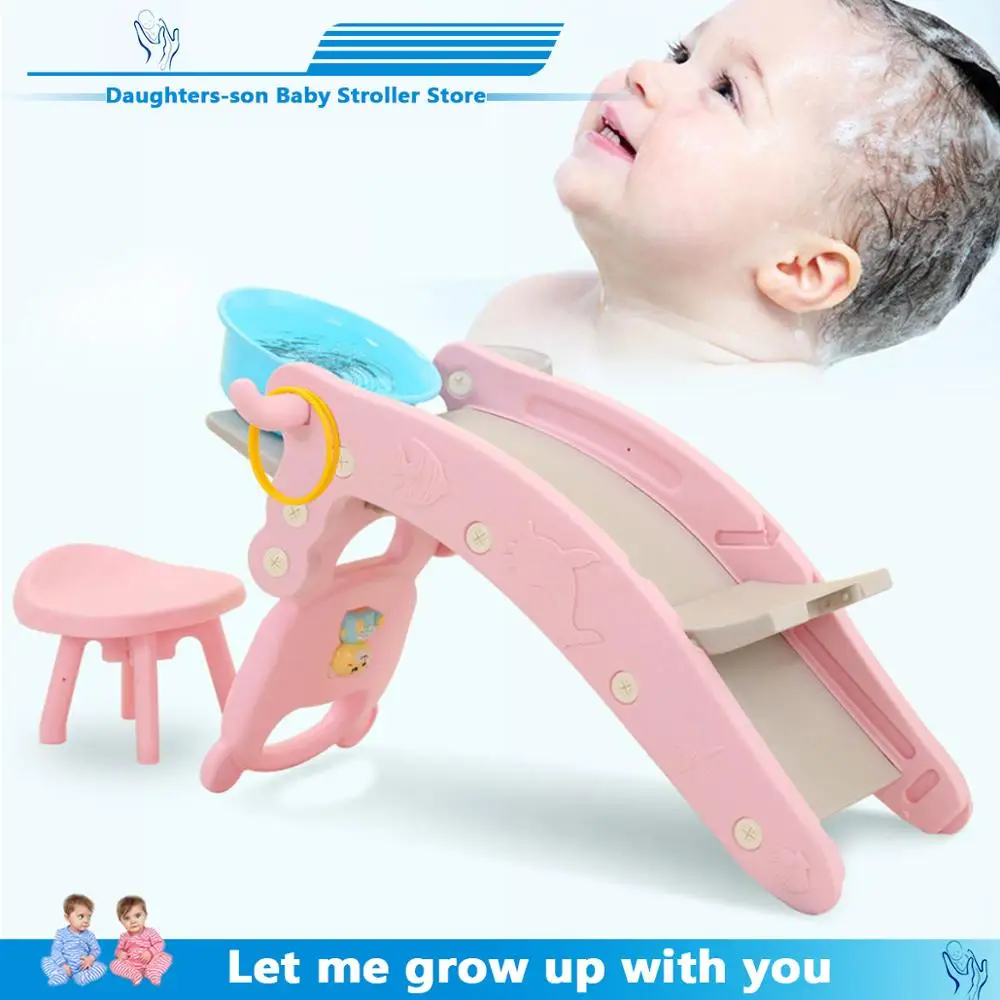 

Children Slide Multi-Functional Shampoo Bed With Music Basketball Frame Baby Indoor Playground Kids Toys Gifts free shipping