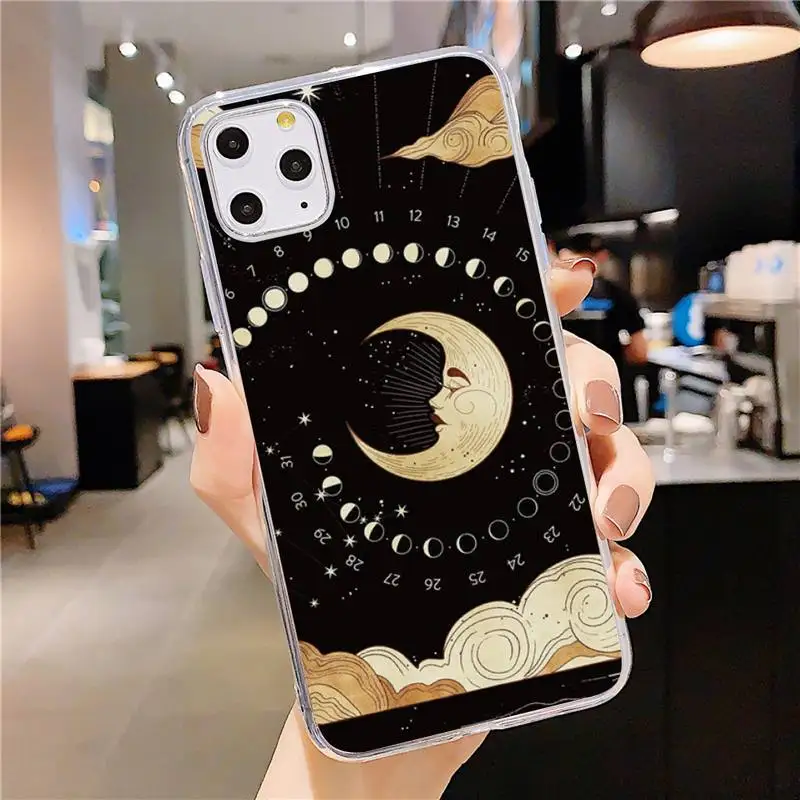 

Witches Moon Tarot Mystery Totem Phone Case Transparent soft For iphone 5 5s 5c se 6 6s 7 8 11 12 plus mini x xs xr pro max