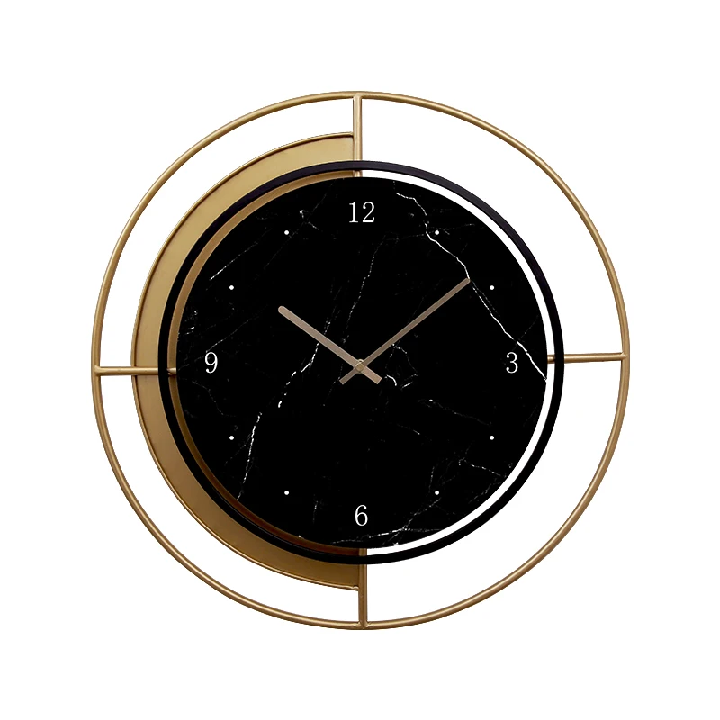 Nordic Metal Wall Clock Marble Large Iron Creative Living Room Simple Morden Design Wand Klok Home Decoration AF50WC | Дом и сад