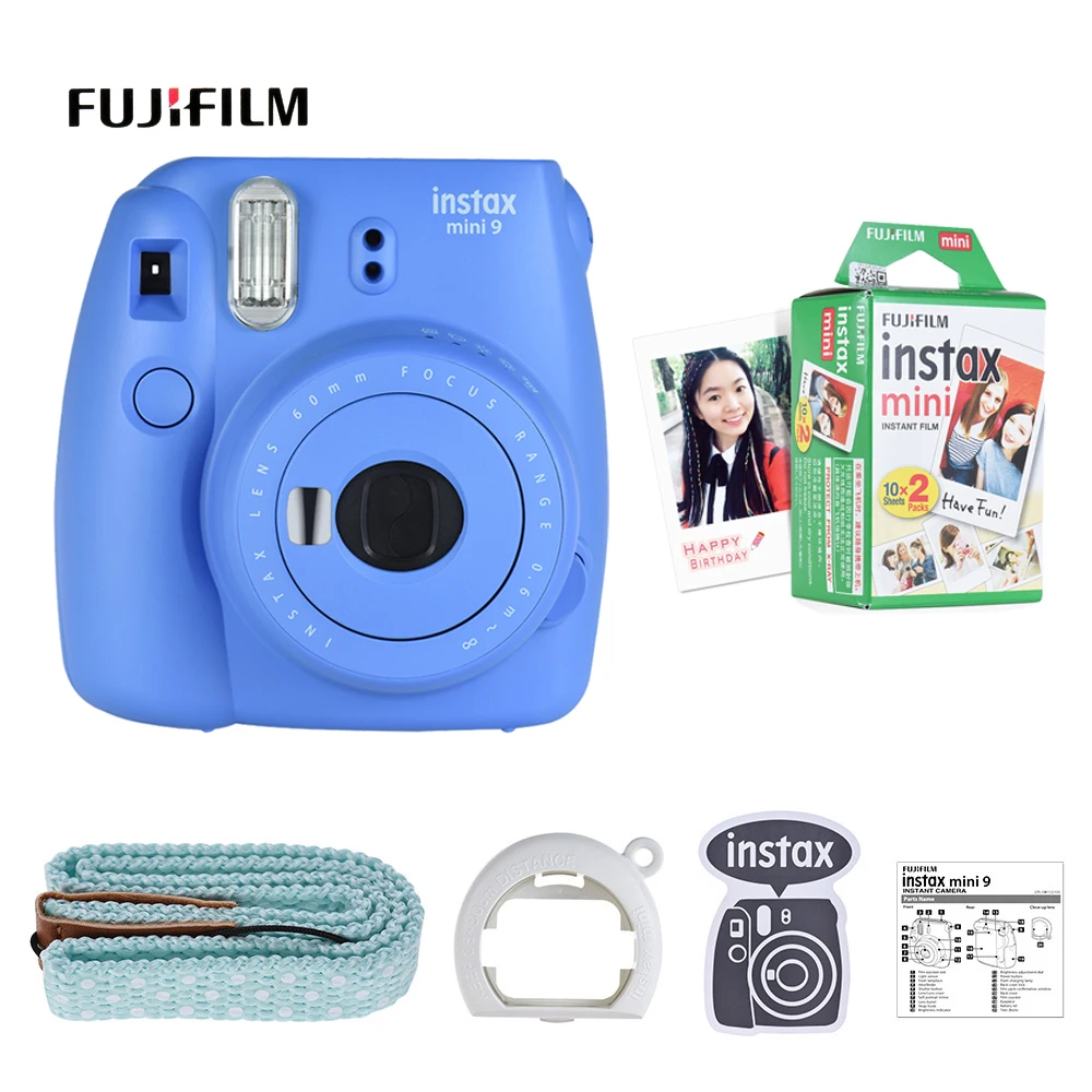 Fujifilm Instax Mini 9 Camera Instant Camera Film Cam with Selfie Mirror+ 20 or 50 Sheets White Film Photo Paper