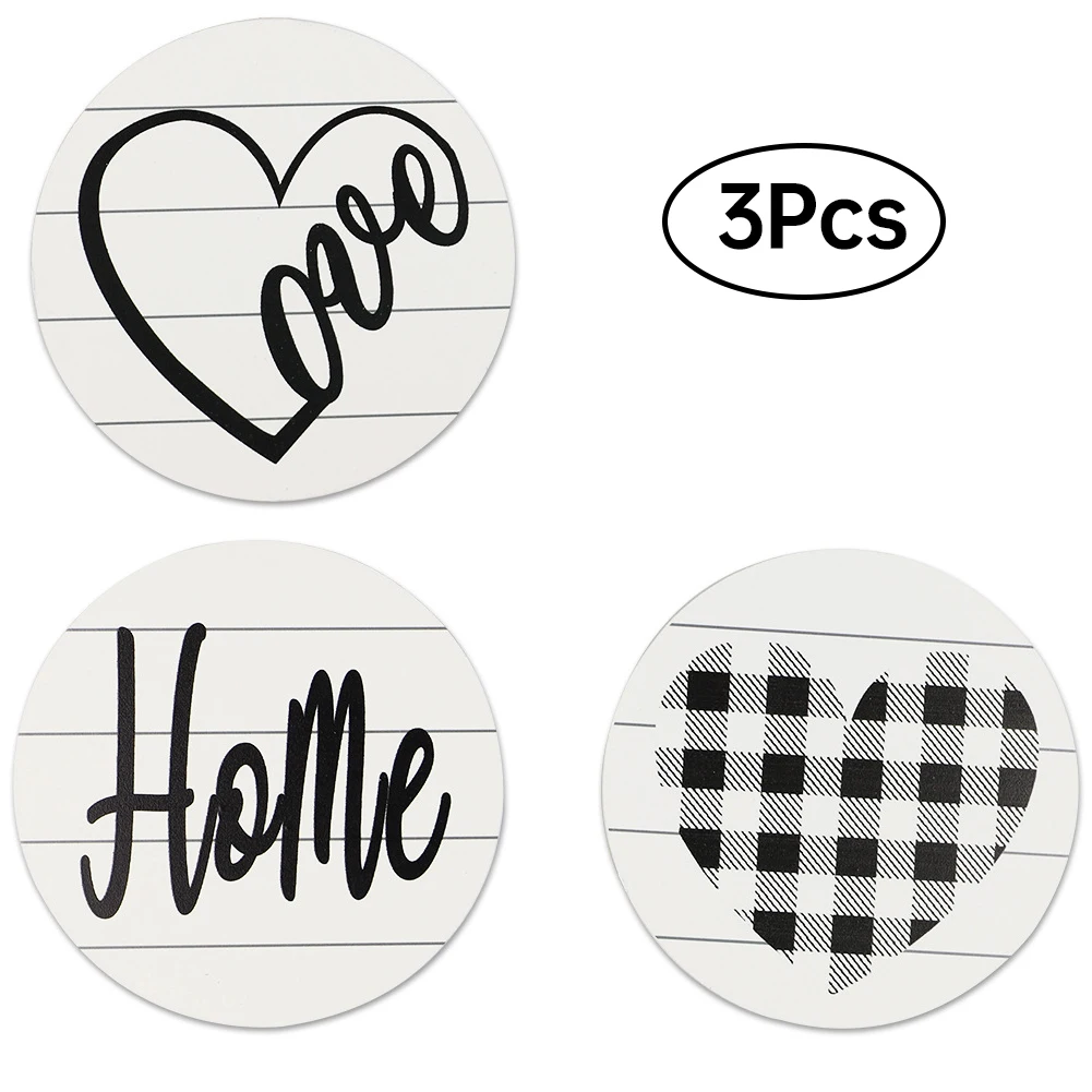 

3PCS Simple Wall Home Sign Rustic Wood Hanging Love Plaque Farmhouse Personalized Decorative Board For Home Office Restaurant