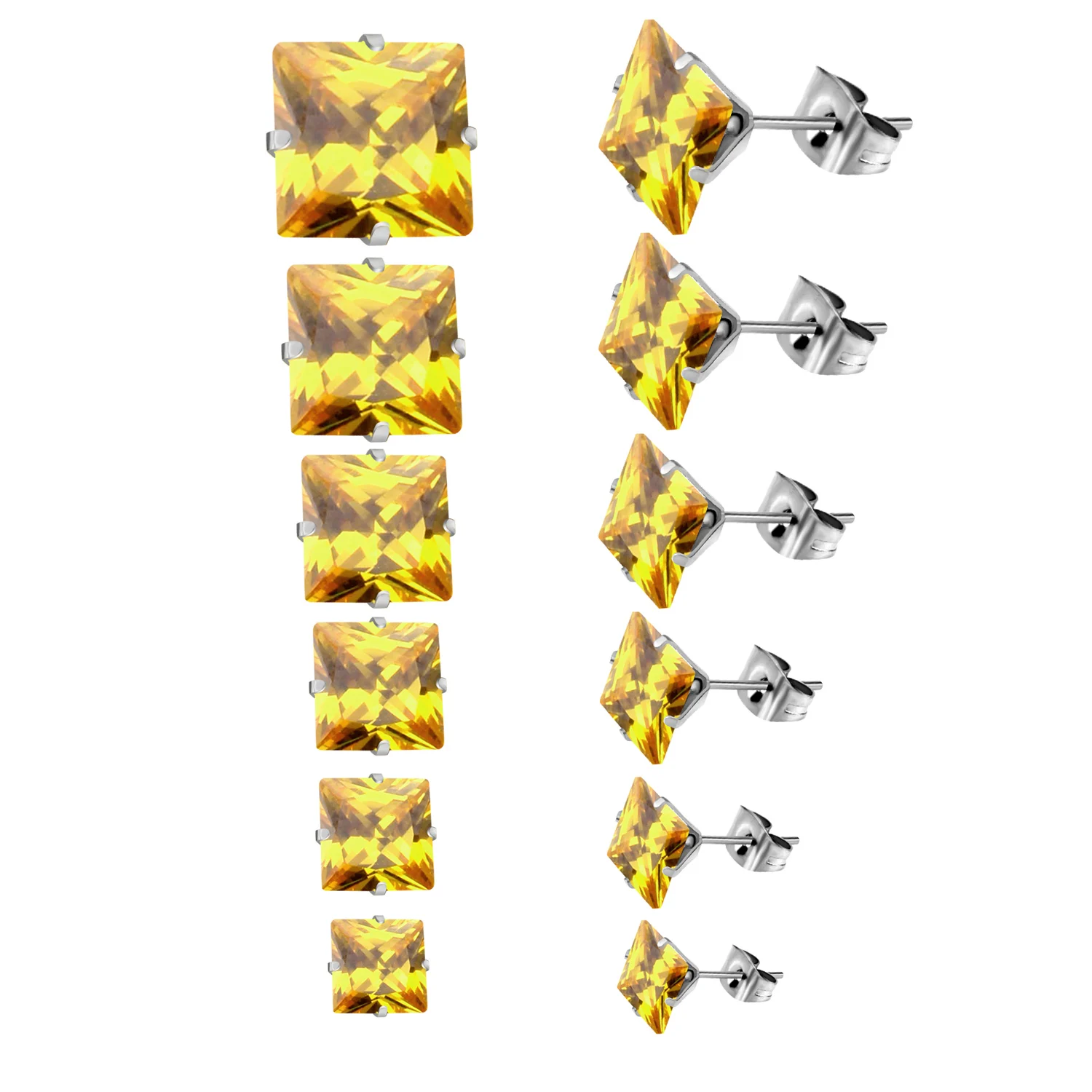 Набор серег LUXU из нержавеющей стали квадратные серьги-гвоздики с белыми розовыми