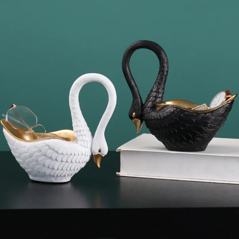 

Поделки из смолы, лебедь, цвет черный и белый, для влюбленных, лебедь, домашний винный шкаф, крыльцо, украшения для дома, современный декор